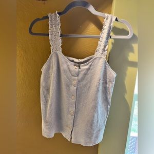 🌺 3/$28 🌺. ana Women’s Button Front Crip Length Tank Size M Gray and white